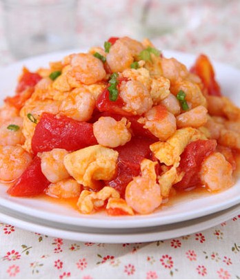 蕃茄鸡蛋炒虾仁(图1)