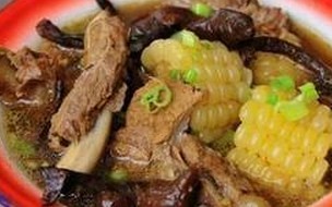 [沙茶]滑菇排骨炖玉米，味道超正宗